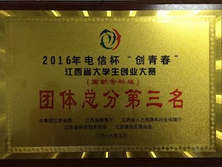 2016年江西省大學(xué)生創(chuàng)業(yè)大賽團(tuán)體總分第三名